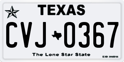 TX license plate CVJ0367