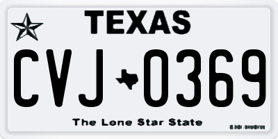 TX license plate CVJ0369