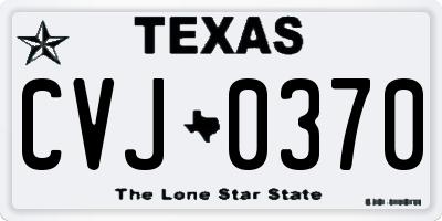 TX license plate CVJ0370