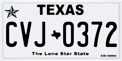 TX license plate CVJ0372