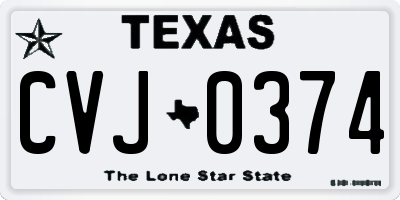 TX license plate CVJ0374