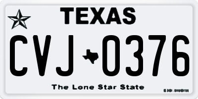 TX license plate CVJ0376