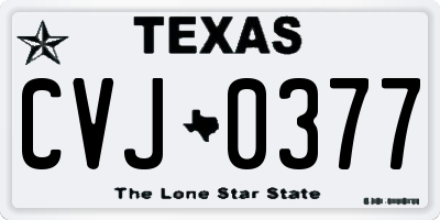 TX license plate CVJ0377