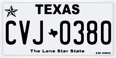 TX license plate CVJ0380