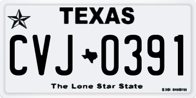 TX license plate CVJ0391