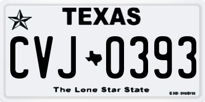 TX license plate CVJ0393