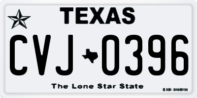 TX license plate CVJ0396
