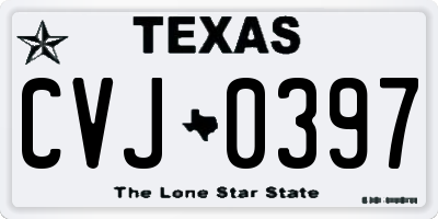 TX license plate CVJ0397
