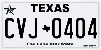 TX license plate CVJ0404