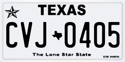 TX license plate CVJ0405
