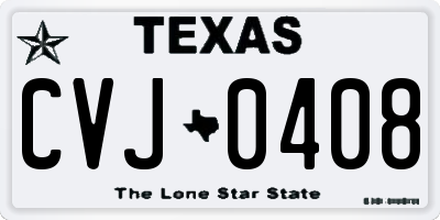 TX license plate CVJ0408