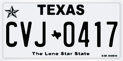 TX license plate CVJ0417