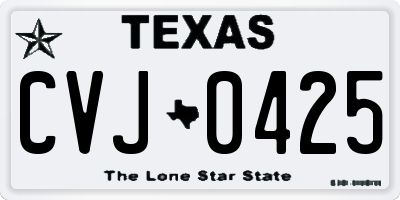 TX license plate CVJ0425