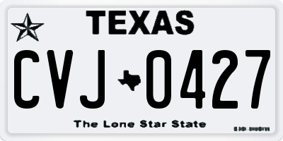 TX license plate CVJ0427