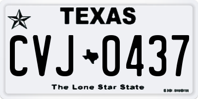 TX license plate CVJ0437