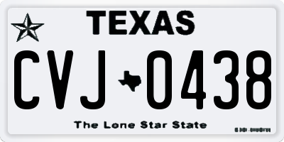 TX license plate CVJ0438