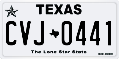 TX license plate CVJ0441