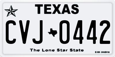TX license plate CVJ0442