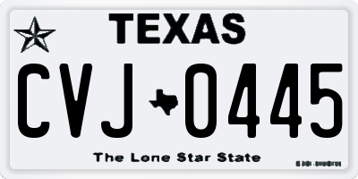 TX license plate CVJ0445