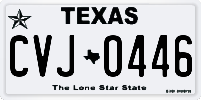 TX license plate CVJ0446