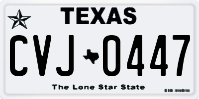 TX license plate CVJ0447