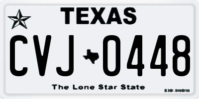 TX license plate CVJ0448
