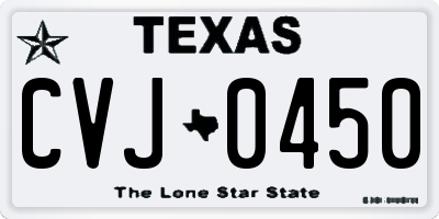 TX license plate CVJ0450