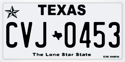 TX license plate CVJ0453