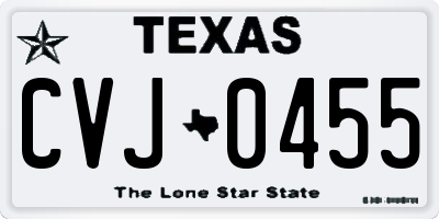 TX license plate CVJ0455