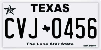 TX license plate CVJ0456