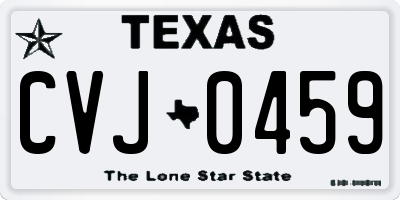 TX license plate CVJ0459