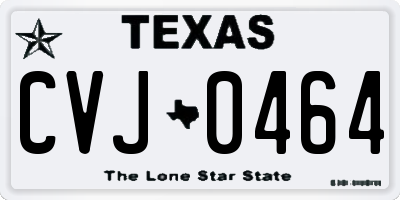 TX license plate CVJ0464