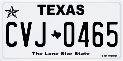TX license plate CVJ0465