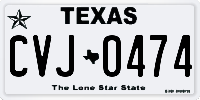 TX license plate CVJ0474