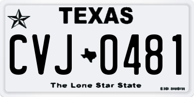 TX license plate CVJ0481
