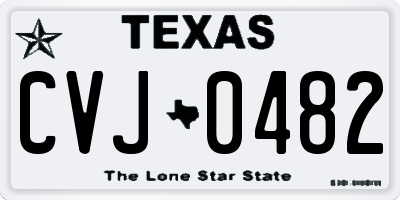 TX license plate CVJ0482