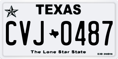 TX license plate CVJ0487