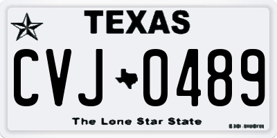 TX license plate CVJ0489