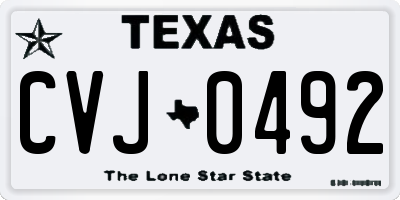 TX license plate CVJ0492