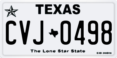 TX license plate CVJ0498