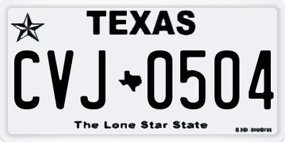 TX license plate CVJ0504
