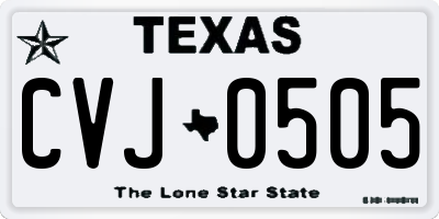 TX license plate CVJ0505