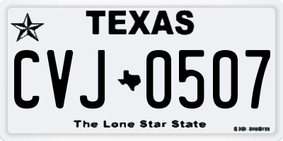 TX license plate CVJ0507