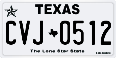 TX license plate CVJ0512