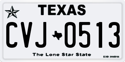 TX license plate CVJ0513