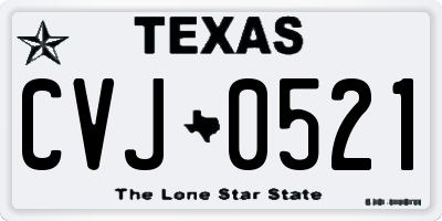 TX license plate CVJ0521