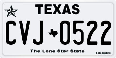 TX license plate CVJ0522