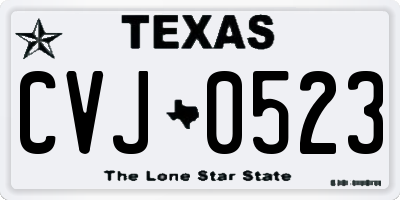 TX license plate CVJ0523