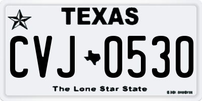TX license plate CVJ0530