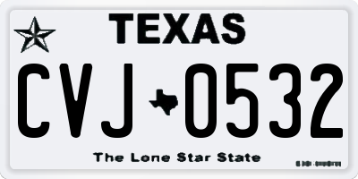 TX license plate CVJ0532